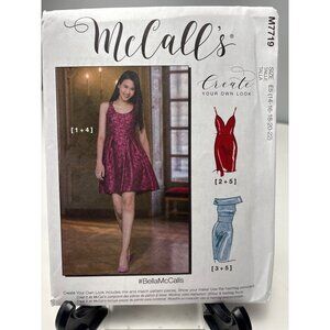McCalls M7719 Misses Dresses Sewing Pattern Size 14 16 18 20 22 Uncut